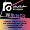 Winner - The most popular graduate recruiter in consumer goods - manufacturing and marketing award 2023